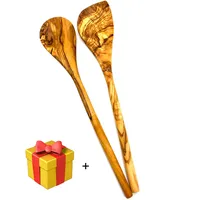 Olivenholz-erleben Kochlöffel 2tlg. Set Olivenholz 30 cm Braun
