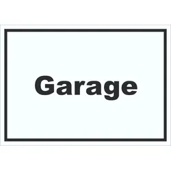 Garage Schild mit Text Auto Stellplatz waagerecht A4 (210x297mm)