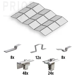 Prior PV Ost-West Flachdach-Aufständerungs-Set 6x3 Solarmodule
