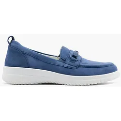 Leder Komfort Slipper - Damen - blau