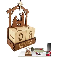 Adventskalender, 25 Tage Countdown Bis Weihnachten Holz Weihnachtskrippe Kalende