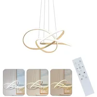 ZMH LED Pendelleuchte Höhenverstellbar 59W Ring Kronleuchter Fernbedienung Schlafzimmer, Augenschutz, LED fest integriert, 3000-6500k, Ø62cm Ringe Kronleuchter Pendant Lamp Restaurant weiß