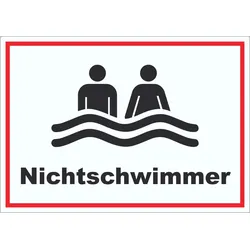 Nichtschwimmer Aufkleber A4 (210x297mm)