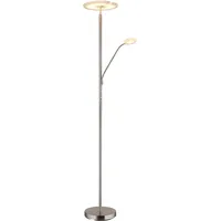 GLOBO Stehlampe Deckenfluter Leseleuchte LED Flexospot Drehdimmer Glas nickel