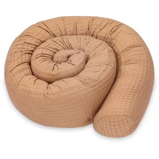 Totsy Baby Seitenschläferkissen Bettschlange Body Pillow 200 cm Baumwolle - Kopfkissen lang Bettrolle Schlafkissen Nackenrolle Kissen Braun