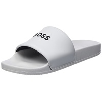 BOSS Herren Reese Slid In Italien gefertigte Slides mit Logo-Stickerei Weiß 40 Größe 40