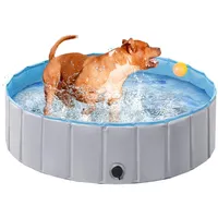 Yaheetech Hundepool für Hunde, Swimmingpool 100/120/140/160 x 30 cm, Hund Planschbecken Schwimmbecken, Faltbarer Pool Badewanne Wasserbecken, Klappbares Haustier-Duschbecken