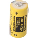 Panasonic Batterie BR-2/3 A mit Lötfahnen in Z-Form (1 Stk., A23, 1200 mAh), Batterien + Akkus