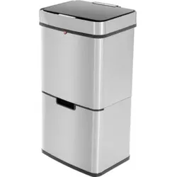 Hailo Öko Vario XL, Design-Sensor-Mülltrenner, 25 + 25 + 4 ltr, Edelstahl Anti-Fingerprint