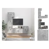 vidaXL 5-tlg. TV-Schrank-Set Betongrau Holzwerkstoff