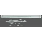 Trango 2490 LED Unterbaulampe *Moon* Lichtleiste, Küchen Unterbauleuchte 550mm lang 6 Watt 230V inkl. ON/Off Schalter 4500K Neutralweiß Lichtleiste, Aufbauleuchte, Schrankbeleuchtung, Unterbauleiste