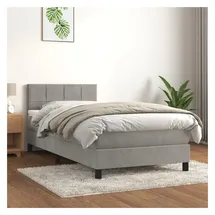 vidaXL Boxspringbett 100 x 200 cm Hellgrau