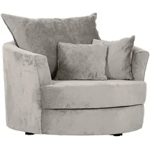 CARRYHOME Sessel Hellgrau, Textil, Füllung: Polyester, Schaumstoffflocken,Polyester, Schaumstoffflocken, 115x72x115 cm, Sitzfläche 360° drehbar, Wohnzimmer, Sessel, Polstersessel