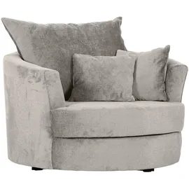 CARRYHOME Sessel Hellgrau, Textil, Füllung: Polyester, Schaumstoffflocken,Polyester, Schaumstoffflocken, 115x72x115 cm, Sitzfläche 360° drehbar, Wohnzimmer, Sessel, Polstersessel