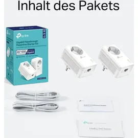 TP-Link TL-PA7017P KIT AV1000-Gigabit-Powerline-Adapter KIT mit Steckdose