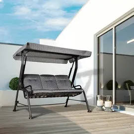 Outsunny Hollywoodschaukel grau/schwarz 3-Sitzer 84A-140BK