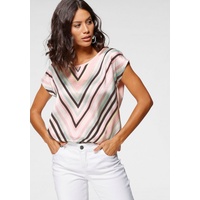 LAURA SCOTT Shirtbluse, aus glänzendem Satin, Gr. 40, rosa-mint-gemustert, , 99396721-40