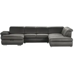 Lounge Collection Wohnlandschaft  mit verschiedenen Funktionen Amanda , grau , Maße (cm): B: 379 H: 85 T: 260.0