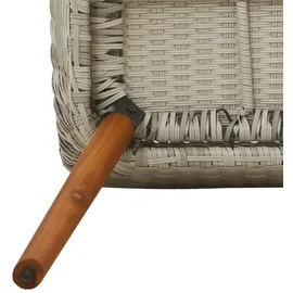 vidaXL Essgruppe 7 pcs Hellgrau Poly Rattan vidaXL