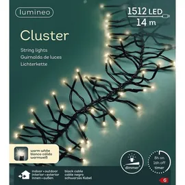 Kaemingk LED-Lichterkette Cluster 14 m schwarz warmweiß