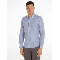 Tommy Hilfiger Langarmhemd »CL W-COTTON LINEN STRIPE SHIRT«, modisch gestreift, blau