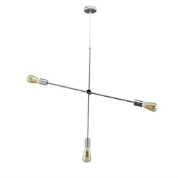Licht-Erlebnisse Metall Pendelleuchte in Nickel Retro verstellbar