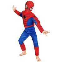 Rubies Spider-Man Spiderman – I-881309 – Kostüm – Luxuskostüm + Sturmhaube – Spiderman - Kindergröße 104