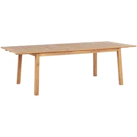 Beliani Gartentisch Hellbraun 180 cm Ausziehbar