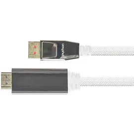 Python Series Premium DisplayPort 1.4 an HDMI 2.0 A Stecker, Nylon, 4K@60Hz, 2 m, weiß,