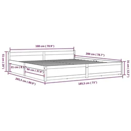 vidaXL Bett 180 x 200 cm Weiß