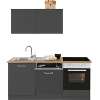 Held MÖBEL Küchenzeile »Kehl«, ohne E-Geräte, Breite 180 cm, für Geschirrspülmaschine, grau