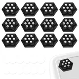 12 Stück Kugelrollen für Möbelkugelrollen, Möbelrollen Klein, 360 Grad Rollen für Möbel, Selbstklebendes Rollenrad, MöBelrollen Mini Rollen für Topfpflanzen, Nachttische und Abfalleimer(Schwarz)