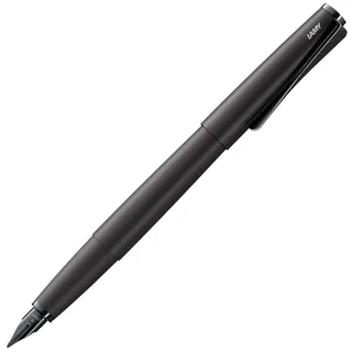 Lamy studio lx-all-black Füller – universeller Füllfederhalter in elegantem Gehäuse aus Ganzmetall – mit propellerförmigem Clip & Stahlfeder in Strichbreite EF – inkl. Tintenpatrone T 10 blau