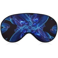 Komfort und leichte Augenmaske, Augenbinde, Augenschutz für Jungen und Mädchen, Schlafmaske aus Seide, Schlafaugenmaske, Augenabdeckung mit elastischem Band (Trippy Blue Flower Art)