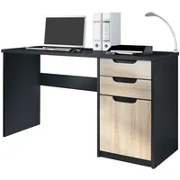 Vladon Schreibtisch Eiche San Remo, 129x76x60 cm, Arbeitszimmer, Schreibtische,