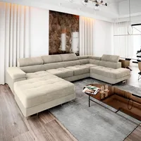 masseno Eckcouch Polyester U-Form 2-Sitzer Beige