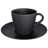 Villeroy & Boch Manufacture Rock Espressotasse mit Untertasse schwarz