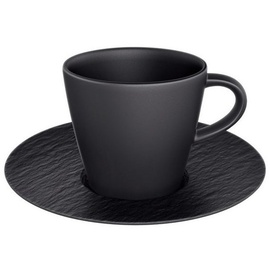 Villeroy & Boch Manufacture Rock Espressotasse mit Untertasse schwarz