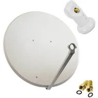 PremiumX Satelliten-Komplettanlage 100cm Satellitenschüssel Stahl Offset Antenne Single LNB