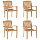 vidaXL Stapelbare Gartenstühle 59,9 x 96,1 x 27,8 cm braun 4 St.