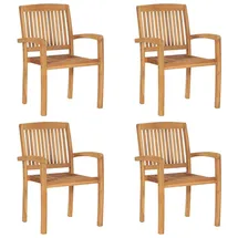 vidaXL Stapelbare Gartenstühle 59,9 x 96,1 x 27,8 cm braun 4 St.