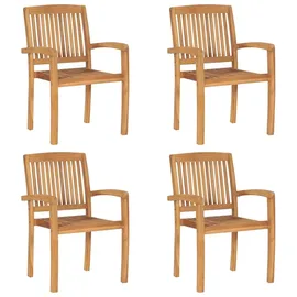 vidaXL Stapelbare Gartenstühle 59,9 x 96,1 x 27,8 cm braun 4 St.