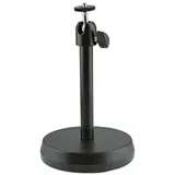 K&M 19781 Kamera-TischStativ Schwarz aus Stahl - mit 360° Drehung, 90° Neigung - flexibel und stabil
