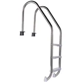 Poolomio Poolleiter Einhängeleiter Edelstahl  3-stufig für Pools ab  1,20 m