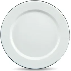 GRANITE WARE Graniteware - Teller Ø32cm aus emailliertem Stahl - Ofen- und spülmaschinengeeignet - Leicht - Stapelbar - Kratzfest - Weiß