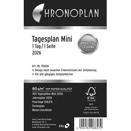 Chronoplan Kalendereinlage Tagesplan Mini 2026