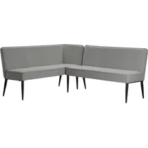 otto home Eckbank OTTO HOME "Lenzrose", grau (hellgrau), B:204cm H:86,5cm T:61,5cm, Polyester, Sitzbänke, Eckbank, mit Taschenfederkern, schwarzes Metallgestell, Breite 202 cm
