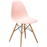 Vitra Stuhl Eames Plastic Side Chair RE 83x46.5x55 cm zartrosé rosa, Gestell: Ahorn, Designer Charles & Ray Eames