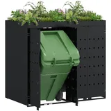 vidaXL Wagenmüllbehälter 1,36 x 0,78 m Schwarz