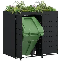 vidaXL Wagenmüllbehälter 1,36 x 0,78 m Schwarz